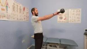 Sheffield Osteopath doing a Kettlebell Swing